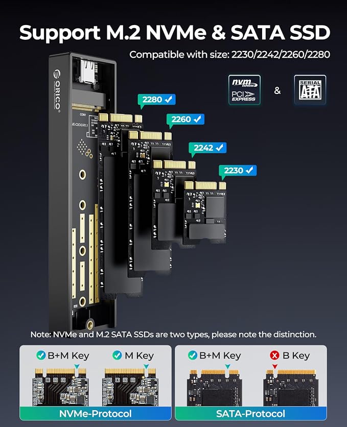 ORICO M.2 NVMe/SATA SSD Enclosure - Image 4