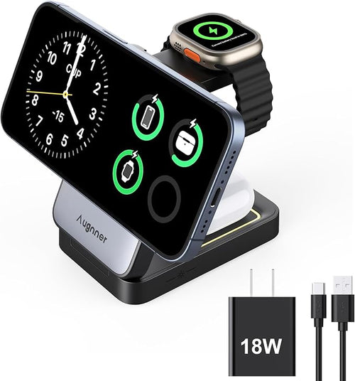 3 in 1 Charging Station for Multiple Devices Apple Compatible by Augnner