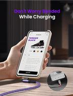 AINOPE 4-Pack USB C Cable, 3.1A C Charger Cable Fast Charging, Right Angle Type - Image 6