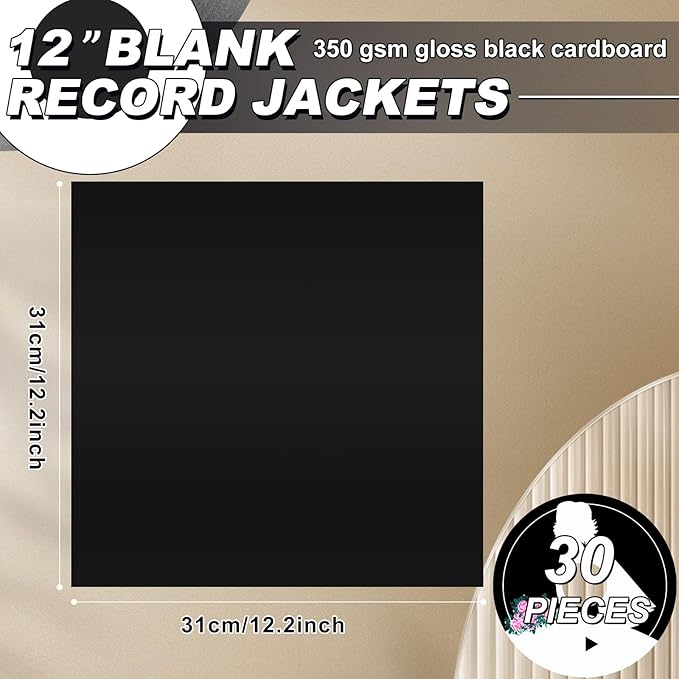 Colarr 30 Pcs 12 Inch Vinyl Record Sleeves 350gsm Blank Album Jackets Cardboard - Image 2