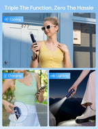 JISULIFE Handheld Mini Fan, 3 IN 1 USB Rechargeable Portable Fan - Image 2