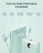 VRURC Portable Charger Built-in Cables and AC Wall Plug, USB C Power Bank - Image 3