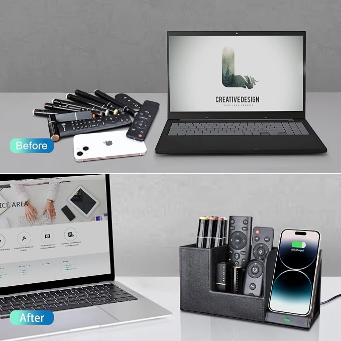 Wireless Charger with Desk Organizer, Wireless Charging Station - Image 7