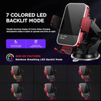 Wireless Car Charger, 【7 Colored RGB Backlit】Mosurr 15W Auto Clamping Car - Image 2