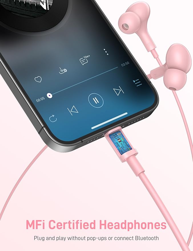 iMangoo for Apple MFi-Certified Headphones for Lightning Wired Earbuds Magnetic - Image 2