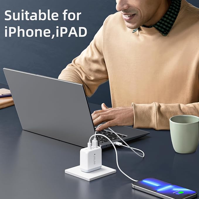 40W USB C Charger Block, 3 Pack 4-Ports Type C Fast Charging Cubes PD USBC Wall - Image 7