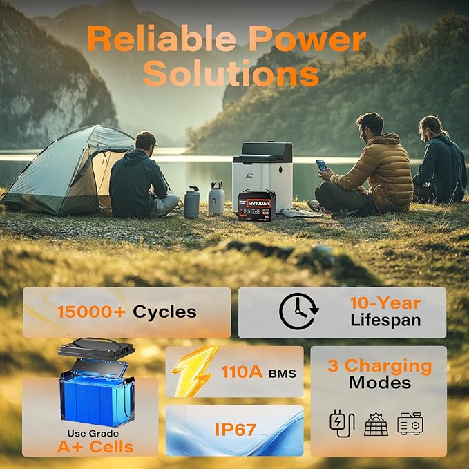 12V 100Ah LiFePO4 Battery MAX PLUS 2 Pack - Image 3