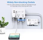 Surge Protector Power Strip 10 Ft Cord, Ultra Thin Flat Extension Cord - Image 7