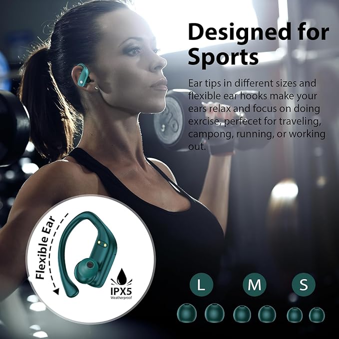 bmanl Wireless Earbuds Bluetooth Headphones 48hrs Play Back Sport Earphones - Image 6