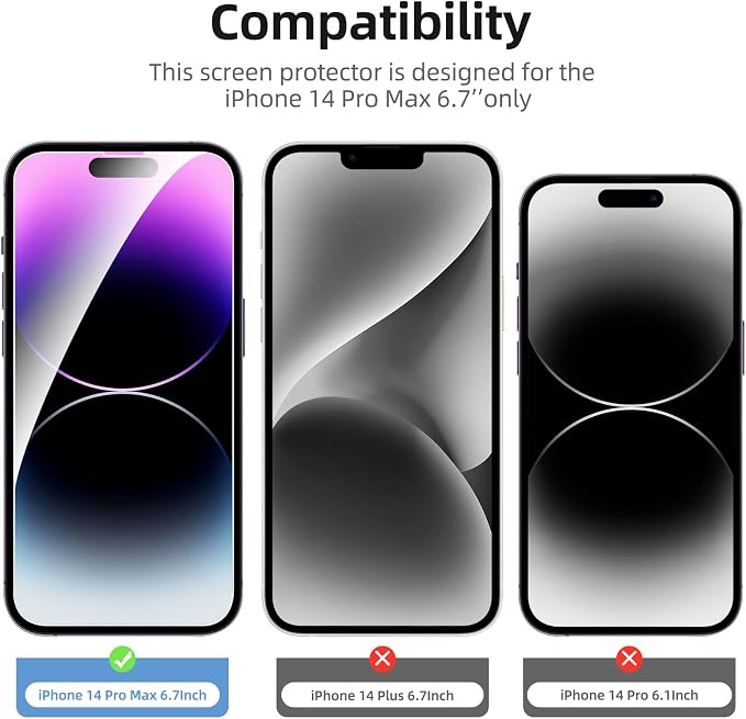 NEW'C 3 Pack Designed for iPhone 14 Pro Max Screen Protector, Enhanced Tempered - Image 4