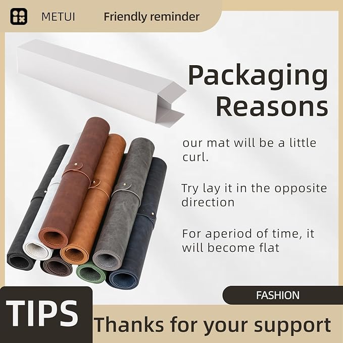 Leather Desk pad for Computer and laptops, Large Mouse pad and Keyboard mat - Image 7