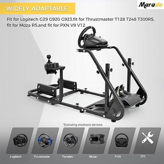 Marada Reinforced Stabilizing Racing Steering Wheel Cockpit Compatible - Image 6