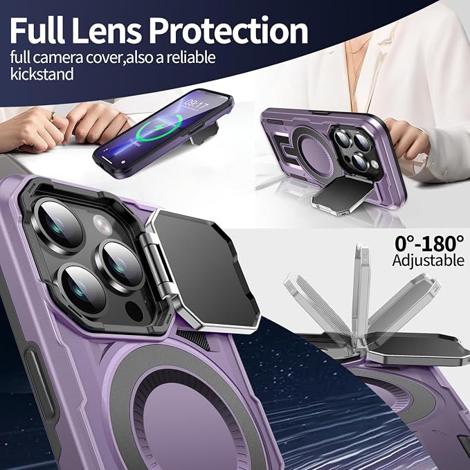 Camera Stand Case for iPhone 13 Pro Max, 2024 Version Military Grade Protective - Image 3