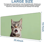 Large Mouse Pad A Surprised Cat Gaming Desk Pad Computer Keyboard Non-Slip - Image 3