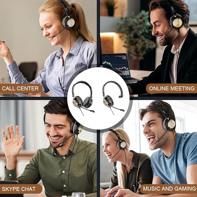 Headset with Mic, USB Headset with Microphone, Computer Headset with Noise - Image 7