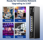 Upgrade 10 Port 2.5G PoE Switch, AUMOX PRO 8 Port 2.5G Network Unmanaged Switch - Image 7