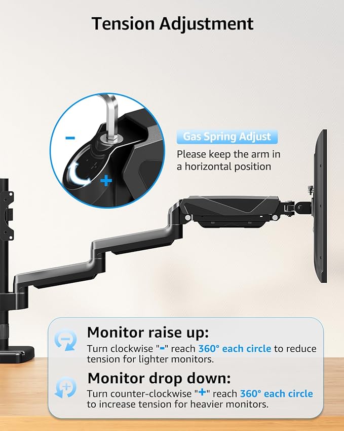 MOUNTUP Triple Monitor Mount, Triple Monitor Desk Mount - Image 3