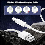 3-Pack 10FT Car Carplay Cable USB A to USB C Cable - Image 6