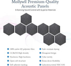 Mollywell Hexagon Acoustic Panels, High Density, Soundproofing, Decorative - Image 3