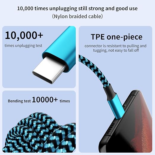 100W USB C Multi Charging Cable, 3 in 1 USB C Cable Fast Charging - Image 3