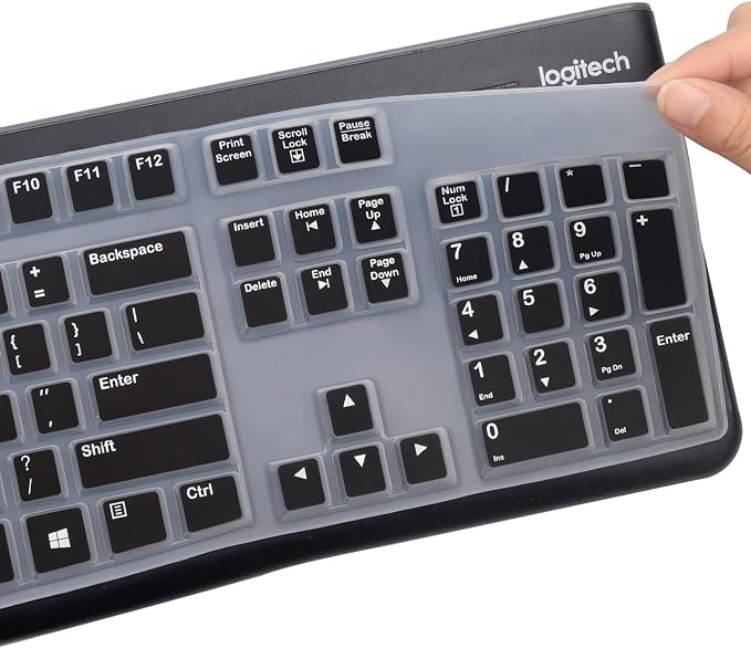Silicone Keyboard Cover for Logitech K120 & MK120 Ergonomic Desktop USB Wired - Image 4