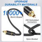 MEIRIYFA Digital Optical Audio Cable, Fiber Optical Toslink Audio Cable Male to - Image 7