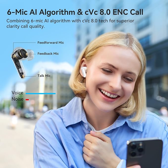 EarFun Air Pro 4 Adaptive Hybrid Noise Canceling Wireless Earbuds, Qualcomm - Image 5