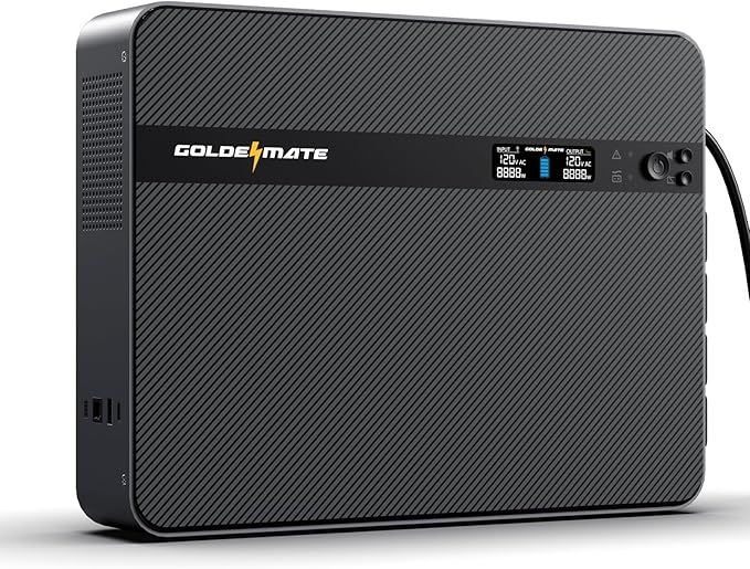 GOLDENMATE 1500VA/1000W Lithium UPS Battery Backup & Surge Protector, LiFePO4 by GOLDENMATE