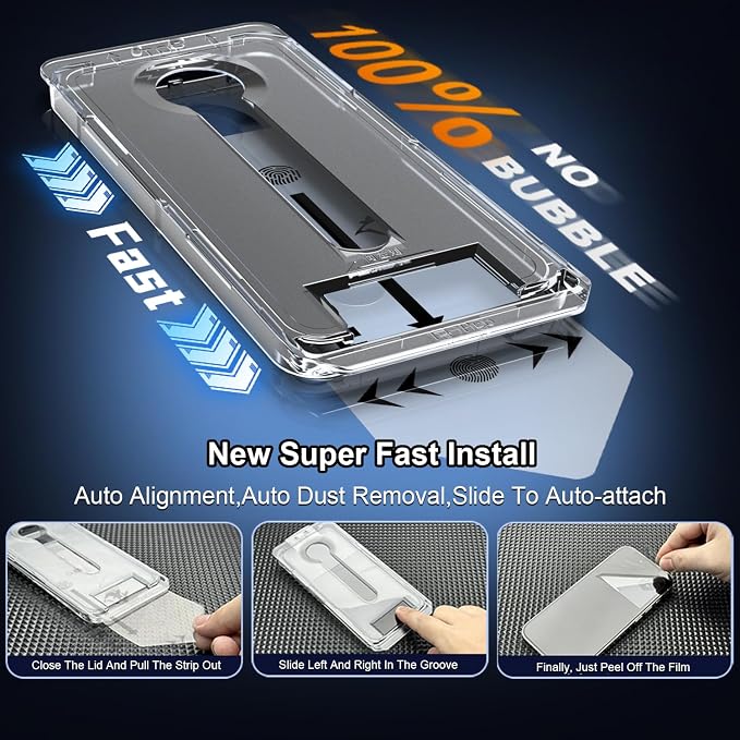 OneFish Glass Screen Protector for iphone 14Pro/15, 9H Hardness Glass Scratch - Image 2