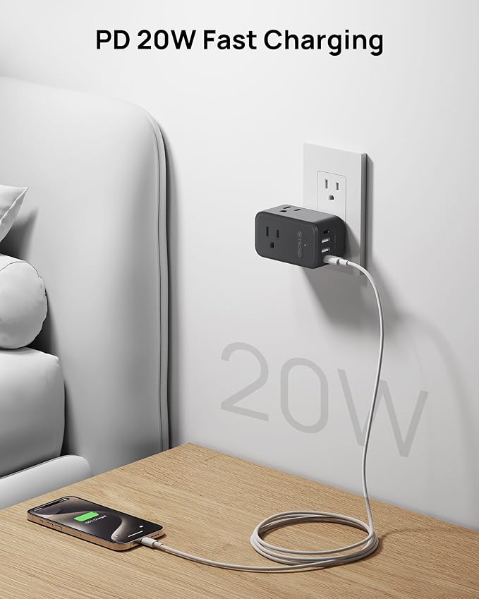 TROND Multi Plug Outlet Extender, 3 AC Outlet Adapter - Image 4