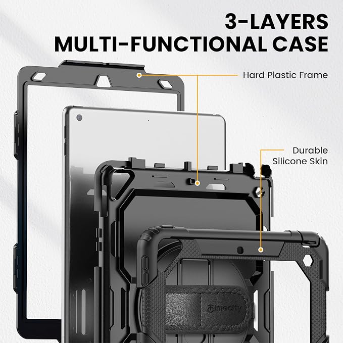 Timecity for iPad Air 3/ Pro 10.5 Inch Case, 360° Rotating Stand, Pencil Holder - Image 5
