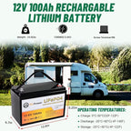 12V Lithium Battery-100Ah Lithium Phosphate Iron LiFePO4 Deep Cycle Battery - Image 2