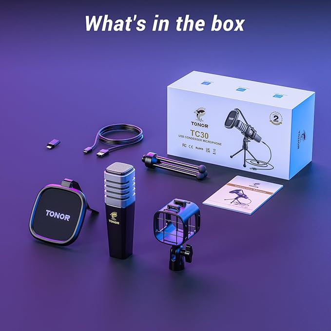 TONOR RGB USB Microphone, Cardioid Condenser Computer PC Mic - Image 8