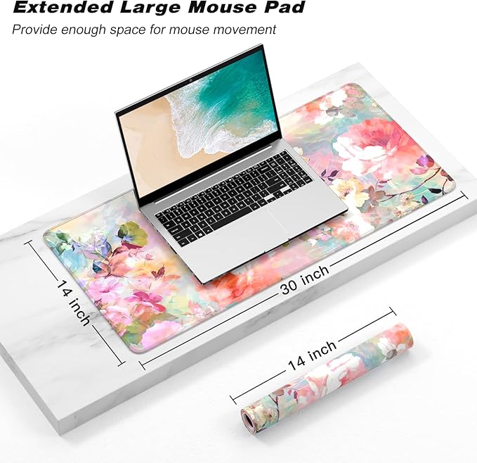 Extended Gaming Mouse Pad, XXL Large Desk Pad 30 x 14 Inch, Big Computer - Image 2