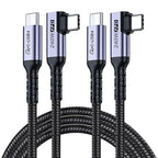 USB-C to USB-C Cable 6.6FT 2-Pack, 240W USB4, 40Gbps Data, 4K/144Hz Monitor by SUMPK