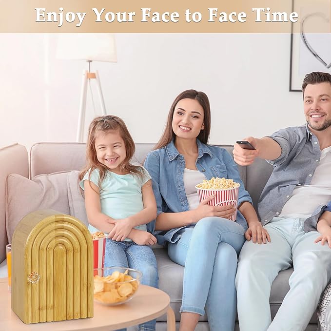 Phone Box for Family Time, Bamboo Cell Phone Jail, 3 Sections Hold 6 Phones - Image 6