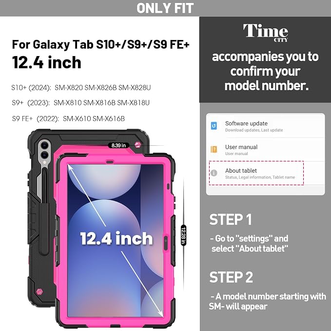 Timecity Case for Samsung Galaxy Tab S10 Plus/ S9 FE Plus/ S9 Plus 5G Tablet - Image 2