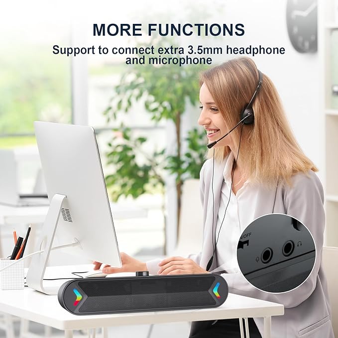 LENRUE Computer Speakers for Desktop, PC Speakers - Image 3