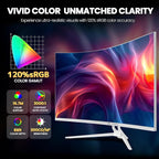 CRUA 32" White Curved Monitor, 4K UHD 1500R VA Screen, 75Hz Computer Monitor - Image 4