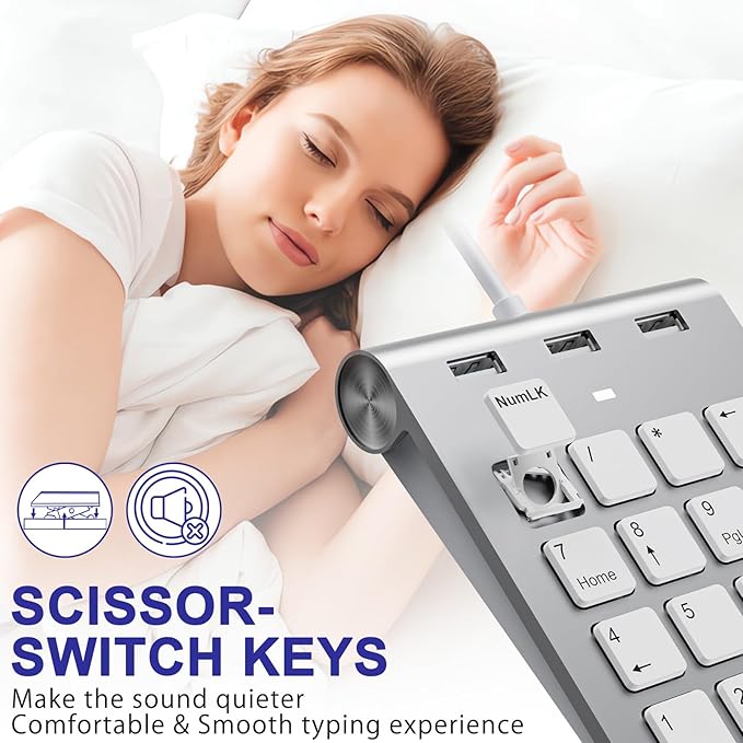 USB C Wired Number Pad, USB Numeric Keypad - Image 6