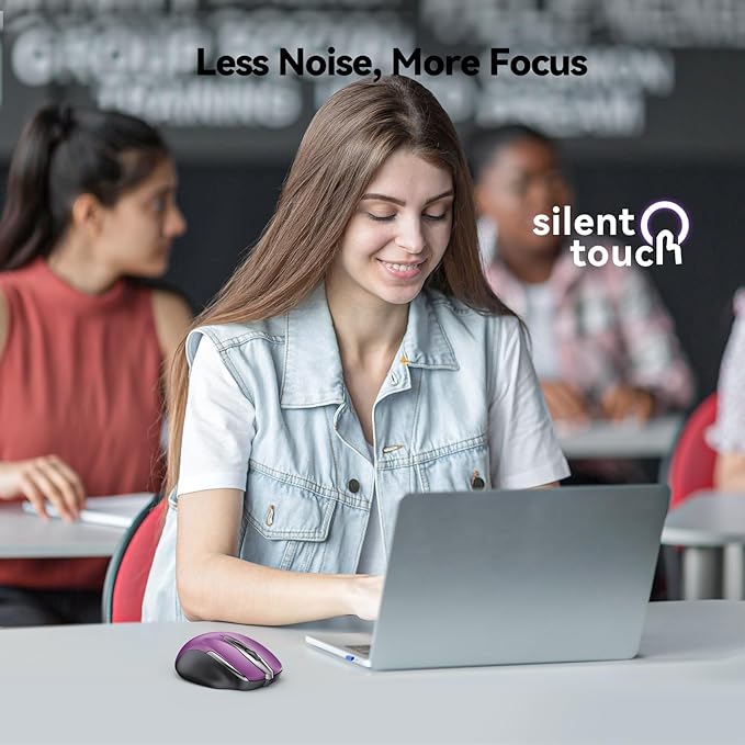 TECKNET Wireless Mouse for Laptop, Silent Mouse Quiet Click, Computer Mouse - Image 2