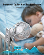 GEHEN Small Clip on Fan, 3-Speed Fan - Image 2