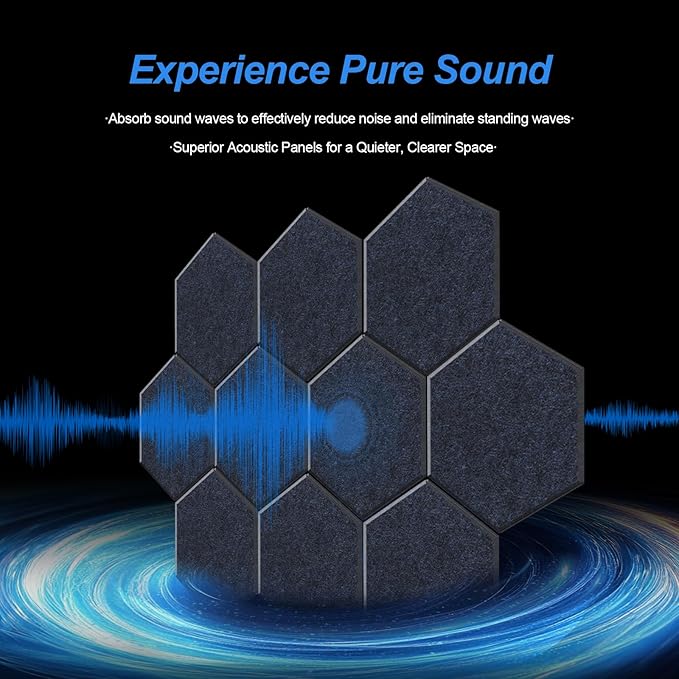 Mollywell Hexagon Acoustic Panels, High Density, Soundproofing, Decorative - Image 5