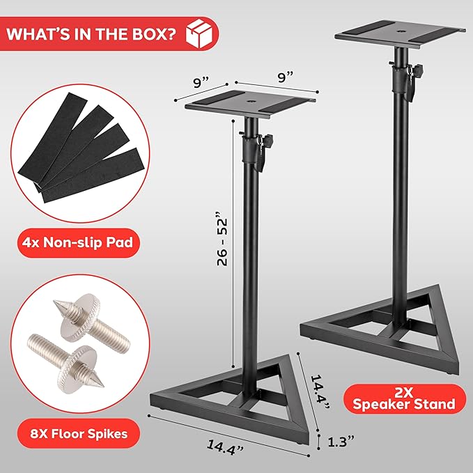Pyle Speaker Stand Pair of Sound - Image 6