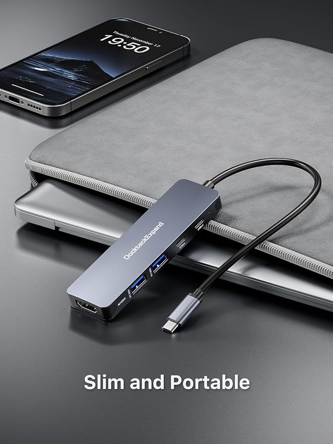 USB-C Hub 5-in-1 with 4K HDMI, 100W Power Delivery, 5Gbps USB-C Data Port and 2 - Image 6