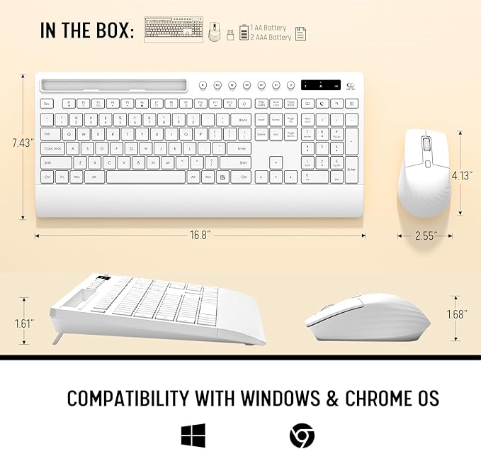 White Wireless Keyboard and Mouse Combo - Image 9