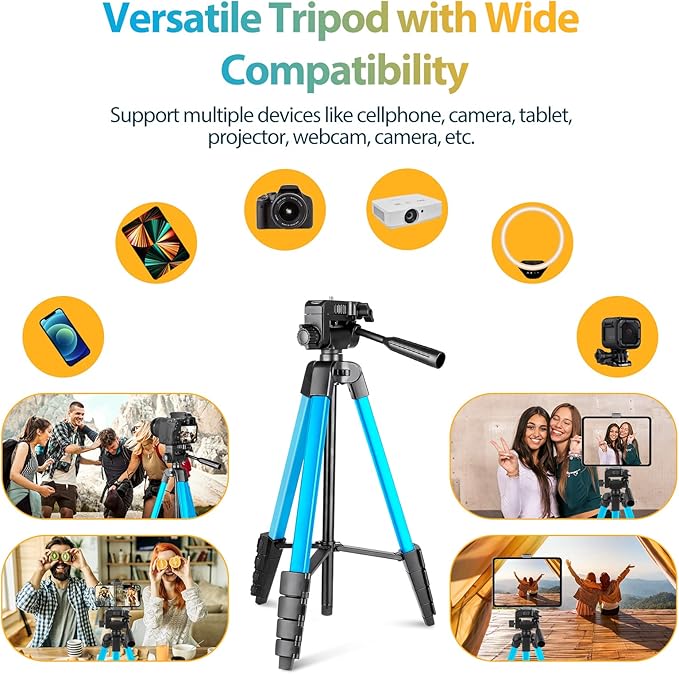 Aureday Phone Tripod Stand, 64” Extendable Cell Phone&Camera Tripod - Image 6