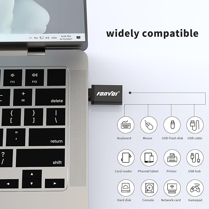 USB C to USB Adapter, USB Type C Male to USB 3.0 Female OTG Adapter Compatible - Image 3