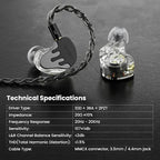 BASN BmasterX in Ear Audio Monitor, Hybrid 6 Drivers IEM Earphones - Image 4