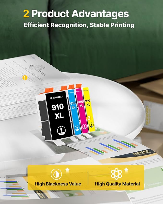 910XL Ink Cartridges for HP Printers Replacement for HP 910XL Ink Cartridges - Image 5
